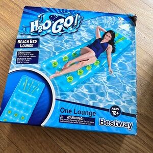 NEW IN BOX Bestway H2O Go! BLUE/NEON YELLOW Beach Bed Lounge H2O GO NEW IN BOX